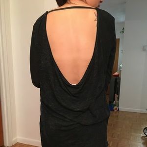 Helmut Lang low draped back long sleeve tee